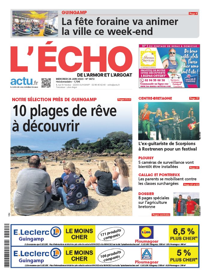 L Echo de l Armor et de l Argoat N3872 du 28 juin 2023 à télécharger