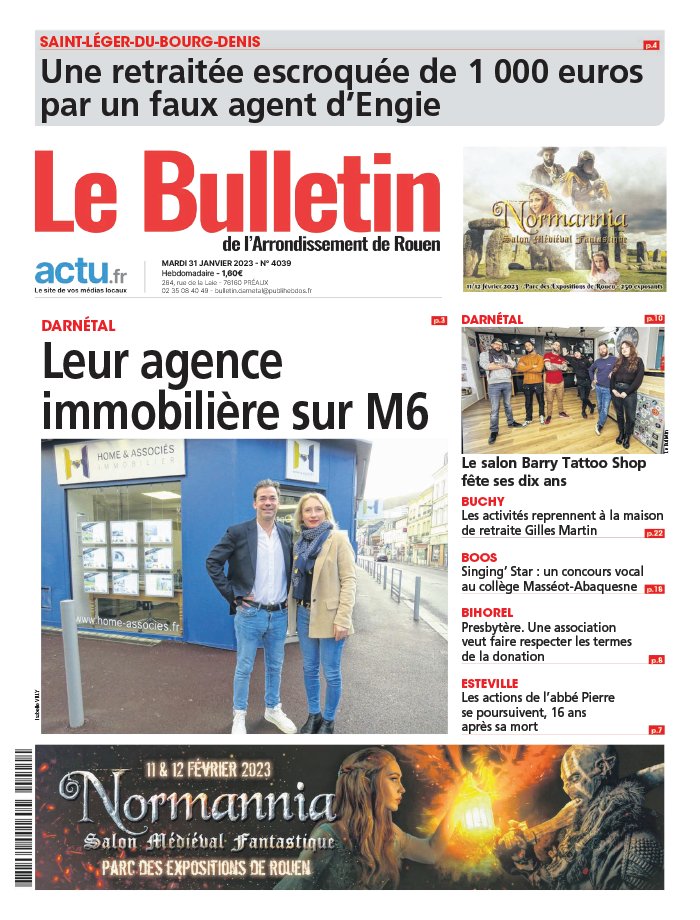 Le Bulletin de Darnétal N4039 du 31 janvier 2023 à télécharger sur iPad