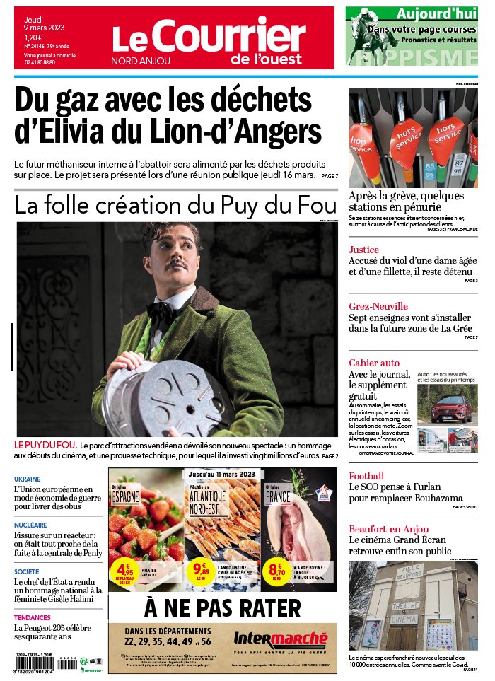 Le Courrier de L Ouest N20230309 du 09 mars 2023 à télécharger sur iPad