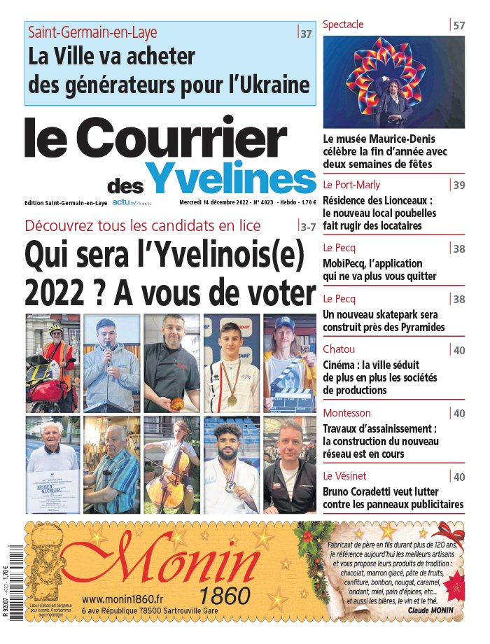 Le Courrier des Yvelines N4023 du 14 décembre 2022 à télécharger sur iPad