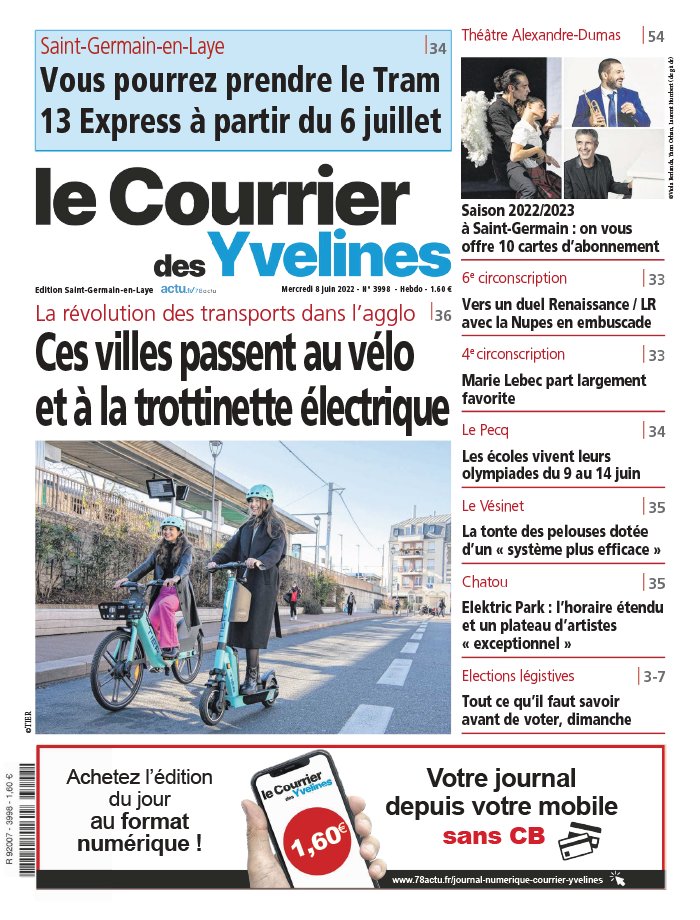 Le Courrier des Yvelines N3998 du 08 juin 2022 à télécharger sur iPad