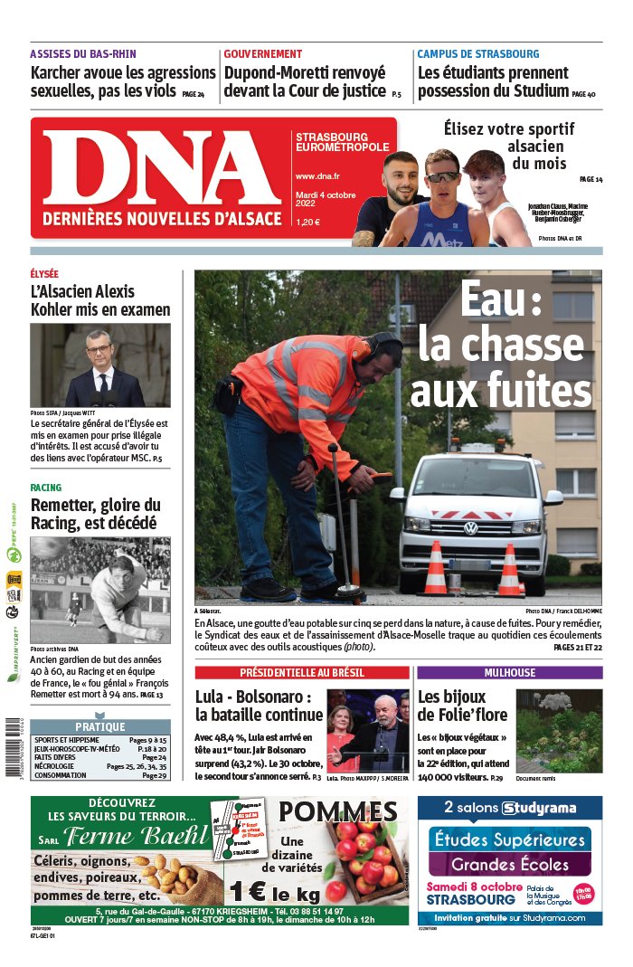 Les Derni Res Nouvelles D Alsace N Du Octobre