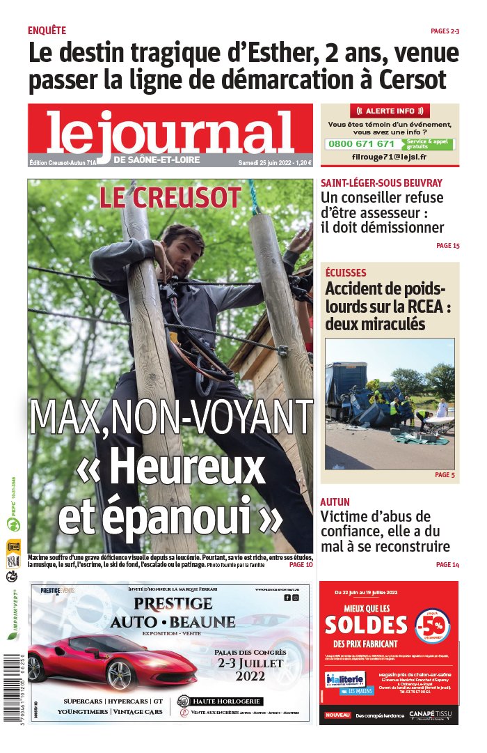 Le Journal de Saône et Loire N20220625 du 25 juin 2022 à télécharger