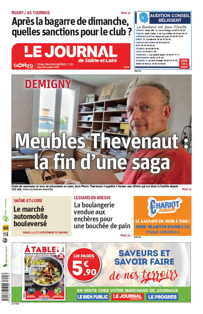 Le Journal de Saône et Loire N20221025 du 25 octobre 2022 à