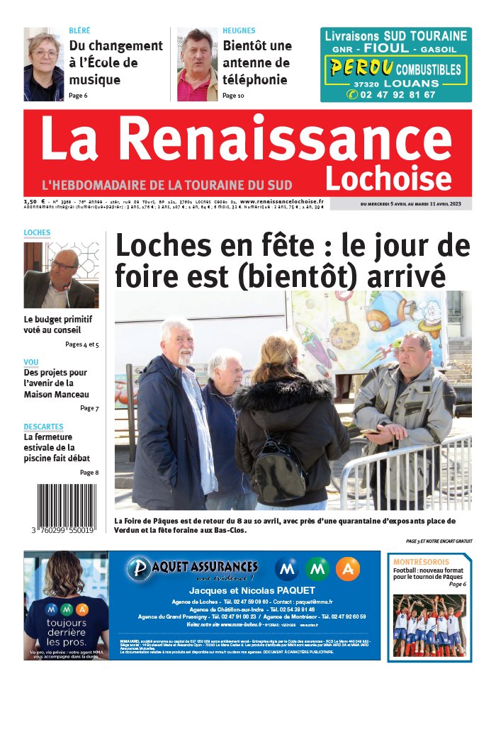 La Renaissance Lochoise N3968 du 07 avril 2023 à télécharger sur iPad