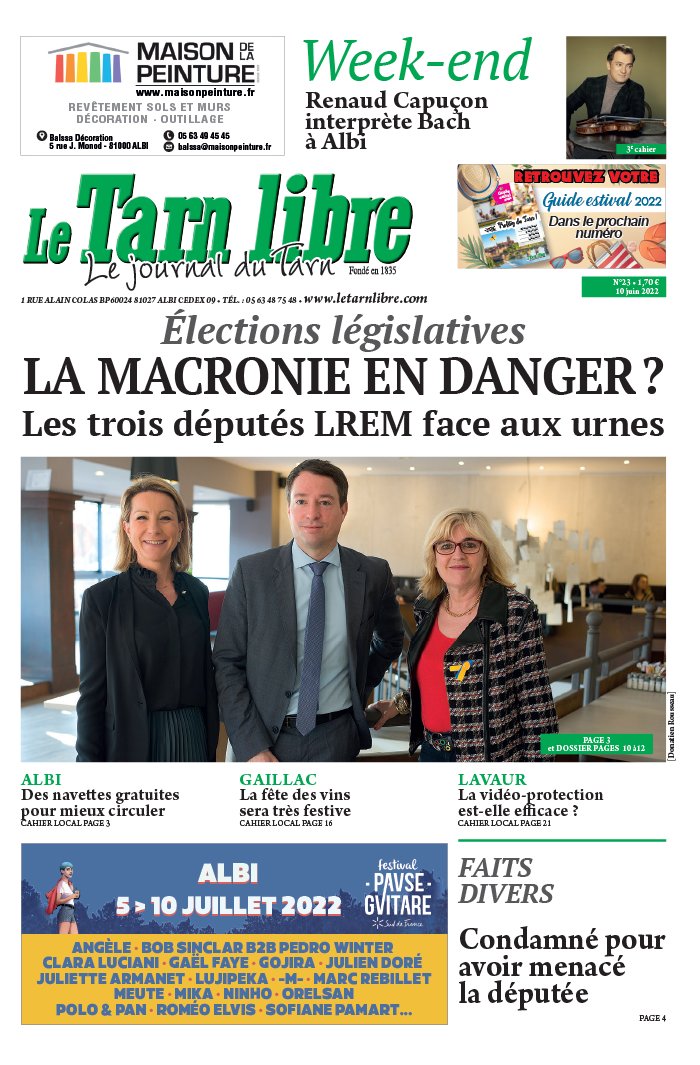 Le Tarn Libre N202223 du 10 juin 2022 à télécharger sur iPad