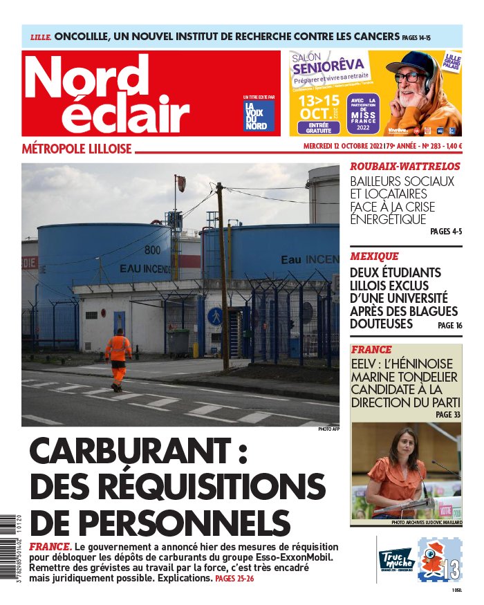 Nord éclair N20221012 du 12 octobre 2022 à télécharger sur iPad