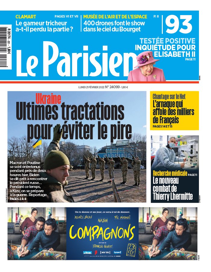 Le Parisien N20220221 du 21 février 2022 à télécharger sur iPad