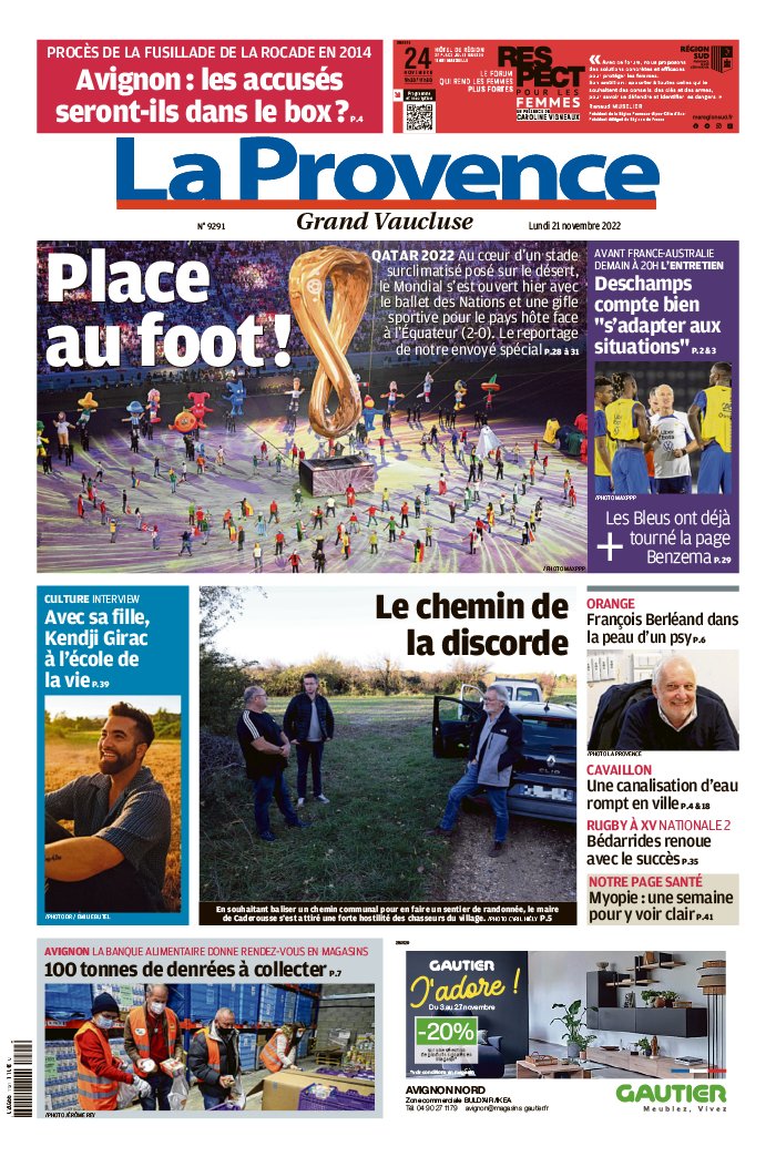 La Provence N20221121 du 21 novembre 2022 à télécharger sur iPad