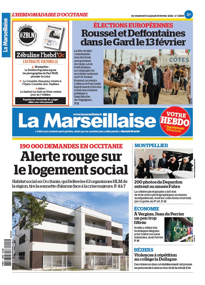 La Marseillaise Hebdo Occitanie N20240209 du 09 février 2024 à