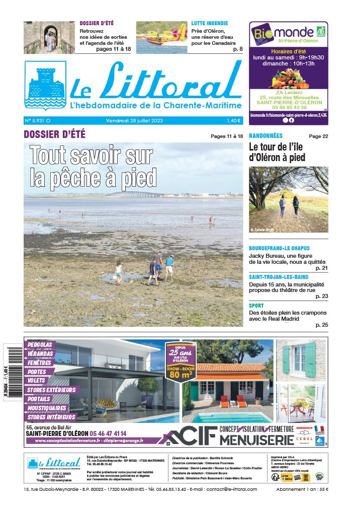 Le Littoral de la Charente Maritime N5931 du 28 juillet 2023 à