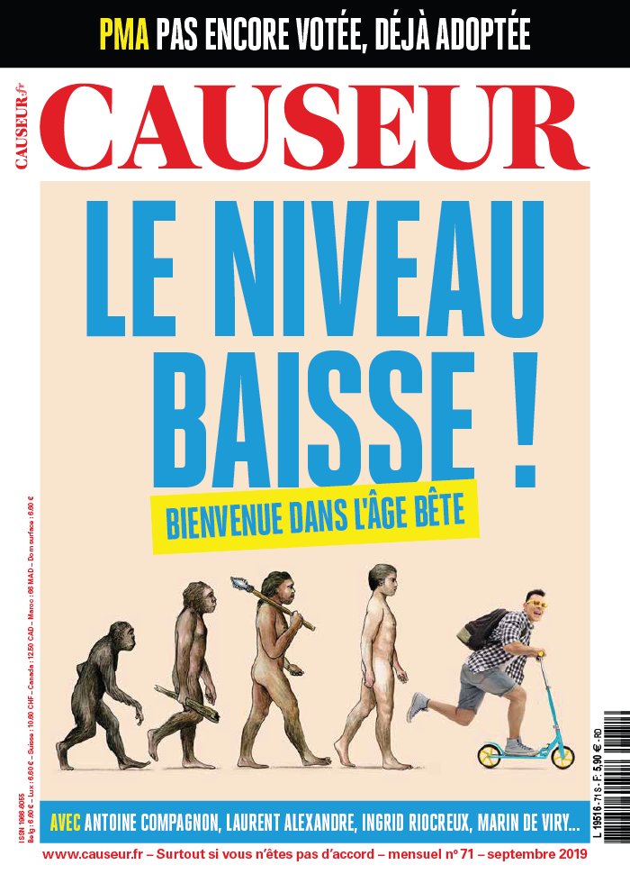 Causeur 01 septembre 2019 Abonnement Causeur Pas Cher avec le BOUQUET ePresse.fr