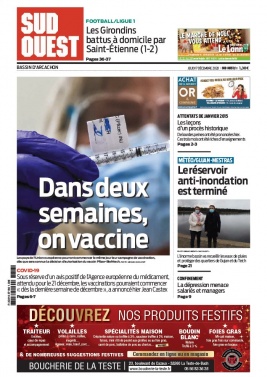 Sud Ouest 17 décembre 2020 Sud Ouest N°20201217 du 17 décembre 2020 à télécharger sur iPad