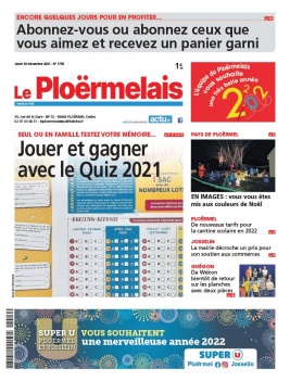 Le Ploermelais N°1792 du 30 décembre 2021 à télécharger sur iPad