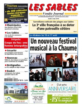 Le Journal Des Sables N°1322 du 02 mai 2019 à télécharger sur iPad