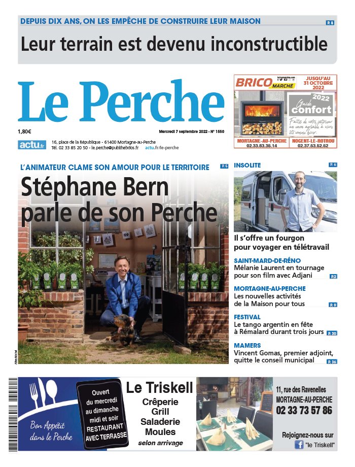 Le Perche N°1550 du 07 septembre 2022 à télécharger sur iPad