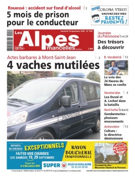 Les Alpes Mancelles N°7687 du 18 septembre 2020 à télécharger sur iPad