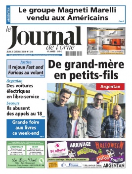 Le Journal de L'Orne N°3216 du 25 octobre 2018 à télécharger sur iPad