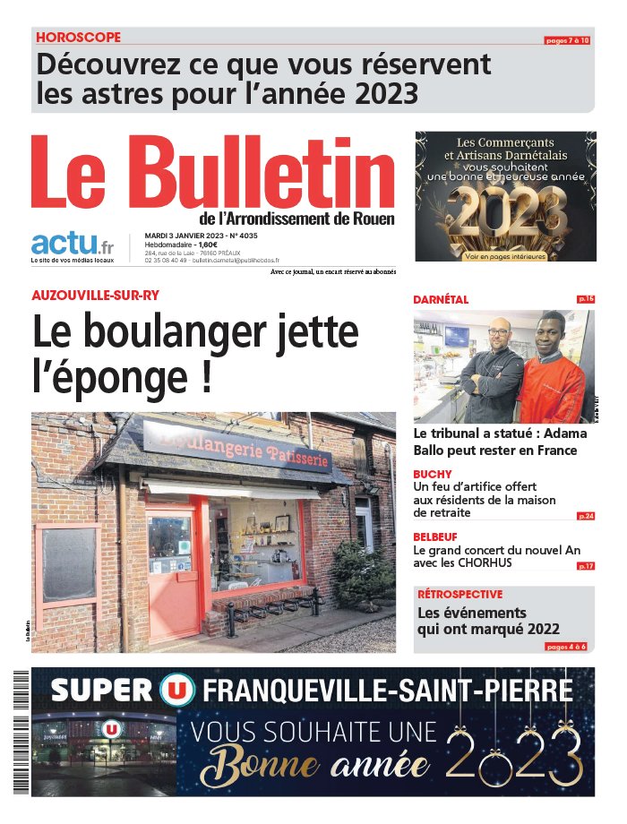 Le Bulletin De Darnétal N°4035 Du 03 Janvier 2023 à Télécharger Sur IPad