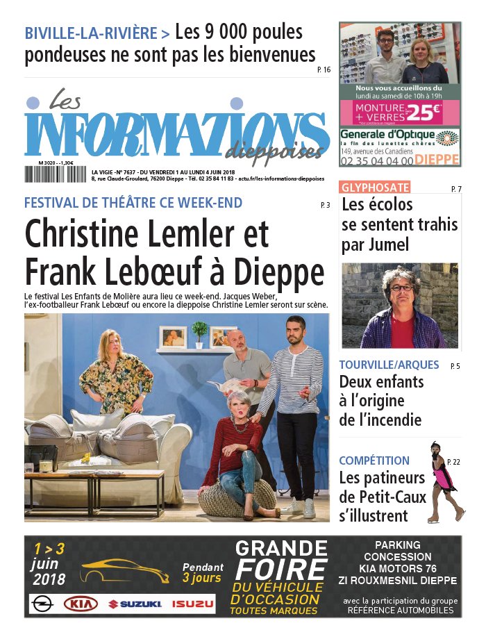 Les Informations Dieppoises N°7637 du 01 juin 2018 à télécharger sur iPad