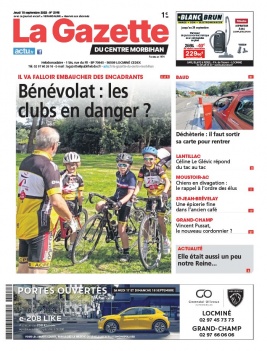 La Gazette du Centre Morbihan N°2195 du 15 septembre 2022 à télécharger sur iPad