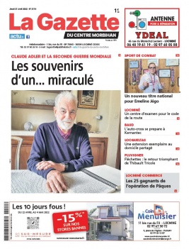 La Gazette du Centre Morbihan N°2174 du 21 avril 2022 à télécharger sur iPad