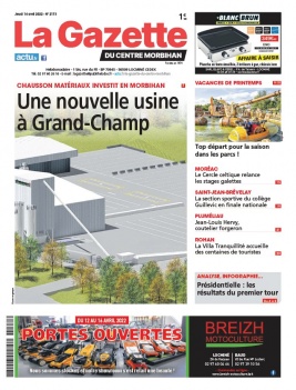 La Gazette du Centre Morbihan N°2173 du 14 avril 2022 à télécharger sur iPad