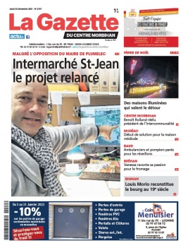 La Gazette du Centre Morbihan N°2157 du 23 décembre 2021 à télécharger sur iPad