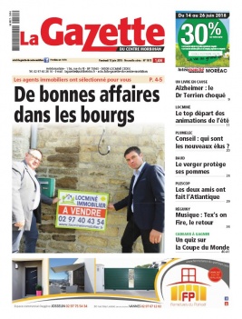 La Gazette du Centre Morbihan N°1973 du 15 juin 2018 à télécharger sur iPad