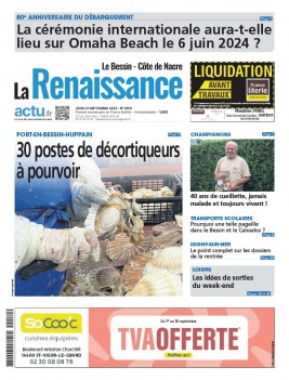 Lisez La Renaissance - Le Bessin du 21 septembre 2023 sur ePresse.fr
