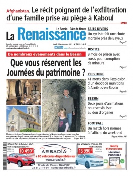 La Renaissance - Le Bessin N°7926 du 16 septembre 2021 à télécharger sur iPad