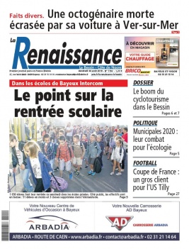 La Renaissance - Le Bessin N°7792 du 30 août 2019 à télécharger sur iPad
