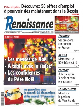 La Renaissance - Le Bessin N°7724 du 21 décembre 2018 à télécharger sur iPad