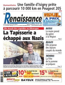 La Renaissance - Le Bessin N°7707 du 23 octobre 2018 à télécharger sur iPad