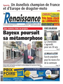 La Renaissance - Le Bessin N°7699 du 25 septembre 2018 à télécharger sur iPad