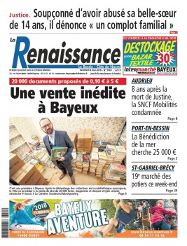 La Renaissance - Le Bessin N°7660 du 04 mai 2018 à télécharger sur iPad