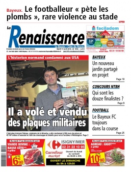 La Renaissance - Le Bessin N°7656 du 17 avril 2018 à télécharger sur iPad