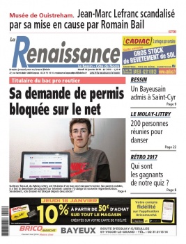 La Renaissance - Le Bessin N°7630 du 16 janvier 2018 à télécharger sur iPad