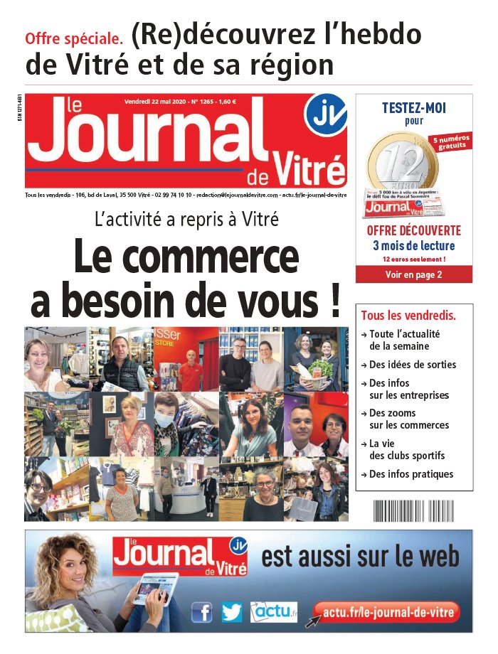 Le Journal de Vitré N°1265 du 22 mai 2020 à télécharger sur iPad