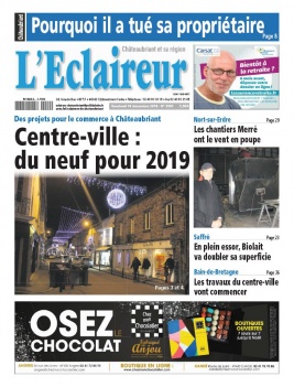 L'Eclaireur de Chateaubriant N°3591 du 14 décembre 2018 à télécharger sur iPad