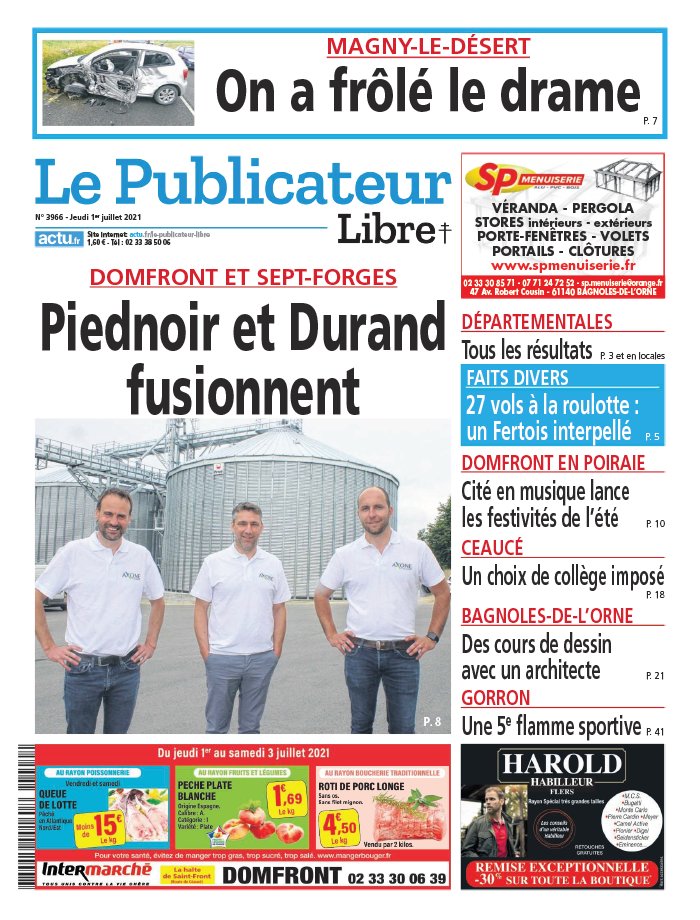 Le Publicateur Libre N°3966 du 01 juillet 2021 à télécharger sur iPad
