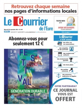 Lisez Le Courrier de l'Eure du 28 septembre 2022 sur ePresse.fr