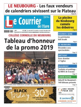 Le Courrier de l'Eure N°2187 du 27 novembre 2019 à télécharger sur iPad