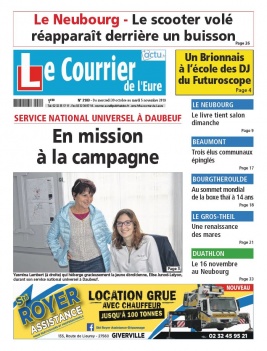 Le Courrier de l'Eure N°2183 du 30 octobre 2019 à télécharger sur iPad