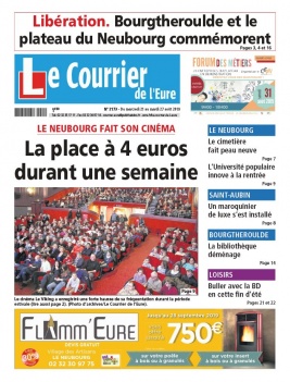 Le Courrier de l'Eure N°2173 du 21 août 2019 à télécharger sur iPad