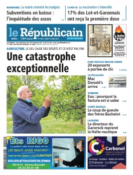 Le Républicain Lot et Garonne N°3954 du 15 avril 2021 à télécharger sur iPad