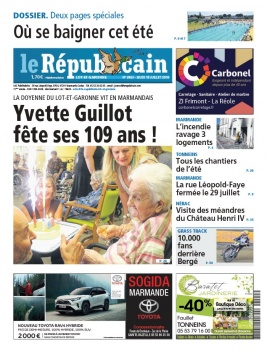 Le Républicain Lot et Garonne N°3863 du 18 juillet 2019 à télécharger sur iPad