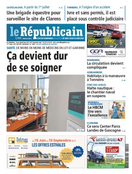 Le Républicain Lot et Garonne N°3857 du 13 juin 2019 à télécharger sur iPad