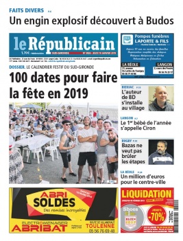 Le Républicain Lot et Garonne N°3836 du 10 janvier 2019 à télécharger sur iPad