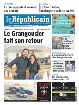 Le Républicain Sud Gironde N°3871 du 12 septembre 2019 à télécharger sur iPad